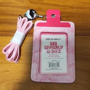 Olivia Moss Pink ID Holder with Lanyard